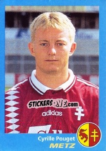 Sticker Cyrille Pouget - FOOT 1995-1996 n. 210 - Panini