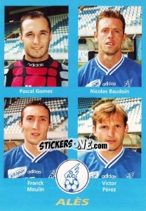 Cromo Pascal Gomes / Nicolas Baudoin / Franck Moulin / Victor Pérez - FOOT 1995-1996 - Panini