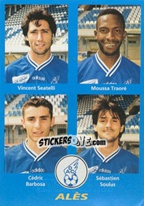 Sticker Vincent Seatelli / Moussa Traoré / Cédric Barbosa / Sébastien Soulas - FOOT 1995-1996 n. 344 - Panini