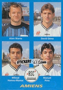 Cromo Alain Wantz / David Gérez / Miloud Hamou-Mamar / Manuel Pirès - FOOT 1995-1996 n. 348 - Panini