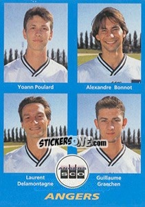 Sticker Yoann Poulard / Alexandre Bonnot / Laurent Delamontagne / Guillaume Graechen - FOOT 1995-1996 - Panini