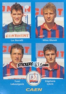 Sticker Luc Borrelli / Milos Glonek / Yvon Lebourgeois / Stéphane Lièvre - FOOT 1995-1996 - Panini