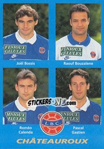 Cromo Joël Bossis / Raouf Bouzaïene / Roméo Calenda / Pascal Gastien - FOOT 1995-1996 - Panini