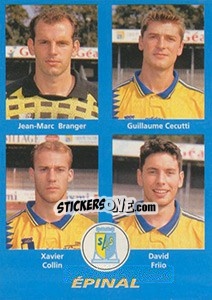 Sticker Jean-Marc Branger / Guillaume Cecutti / Xavier Collin / David Friio - FOOT 1995-1996 n. 372 - Panini