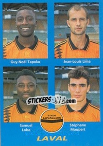 Cromo Guy-Noël Tapoko / Jean-Louis Lima / Samuel Lobe / Stéphane Maubert - FOOT 1995-1996 - Panini