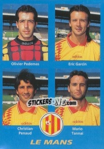 Cromo Olivier Pedemas / Eric Garcin / Christian Penaud / Mario Tannai - FOOT 1995-1996 - Panini