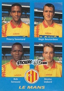 Sticker Thierry Saxemard / Régis Beunardeau / Bob Senoussi / Nicolas Debord - FOOT 1995-1996 n. 379 - Panini