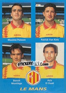 Cromo Maxime Poisson / Patrick Van Kets / Benoît Montiège / Aziz El Ouali - FOOT 1995-1996 - Panini