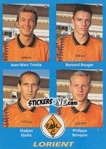Cromo Jean-Marc Trinita / Bernard Bouger / Sladjan Djukic / Philippe Brinquin - FOOT 1995-1996 n. 386 - Panini