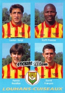 Cromo Lucien Sergi / Koffi Fiawoo / Patrick Revelles / David François - FOOT 1995-1996 - Panini