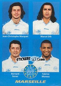 Sticker Jean-Christophe Marquet / Marcel Dib / Bernard Ferrer / Fabrice Moreau - FOOT 1995-1996 n. 391 - Panini