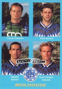 Cromo Franck Chaumin / Alain Ravera / Gabriel Richter / Jean-François Szklarek - FOOT 1995-1996 - Panini