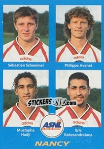 Sticker Sébastien Schemmel / Philippe Avenet / Mustapha Hadji / Eric Rabesandratana - FOOT 1995-1996 n. 400 - Panini