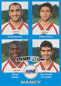 Cromo Franck Bonora / Pablo Correa / Olivier Rambo / Jean-Claude Fernandes - FOOT 1995-1996 - Panini
