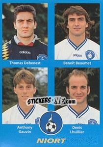 Cromo Thomas Debenest / Benoît Beaumet / Anthony Gauvin / Denis Lhuillier - FOOT 1995-1996 - Panini