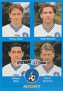 Figurina Primoz Gliha / Régis Brouard / Walquir Mota / Olivier Brochard - FOOT 1995-1996 n. 404 - Panini