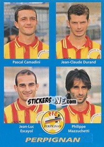 Sticker Pascal Camadini / Jean-Claude Durand / Jean-Luc Escayol / Philippe Mazzuchetti - FOOT 1995-1996 n. 409 - Panini