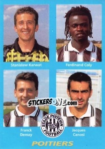 Sticker Stanislaw Karwat / Ferdinand Coly / Franck Demay / Jacques Canosi - FOOT 1995-1996 n. 411 - Panini