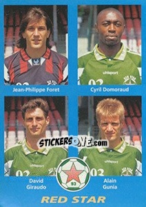 Cromo Jean-Philippe Foret / Cyril Domoraud / David Giraudo / Alain Gunia - FOOT 1995-1996 - Panini