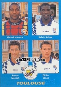 Sticker Alain Gouamene / Kelvin Sebwe / Erwan Manach / Didier Sénac - FOOT 1995-1996 n. 423 - Panini