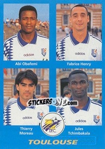 Sticker Abi Obafemi / Fabrice Henry / Thierry Moreau / Jules Tchimbakala - FOOT 1995-1996 n. 424 - Panini
