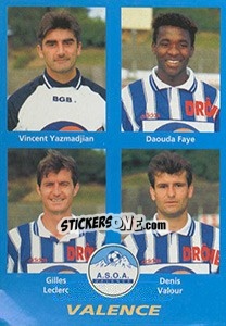 Sticker Vincent Yazmadjian / Daouda Faye / Gilles Leclerc / Denis Valour - FOOT 1995-1996 - Panini