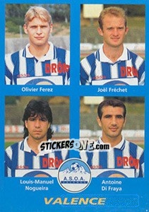 Figurina Olivier Ferez / Joël Fréchet / Louis-Manuel Nogueira / Antoine Di Fraya - FOOT 1995-1996 - Panini