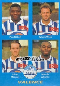 Sticker Pius N'Diefi / Patrick Weiss / Johan Monnier / Mabula Lukunku - FOOT 1995-1996 n. 428 - Panini