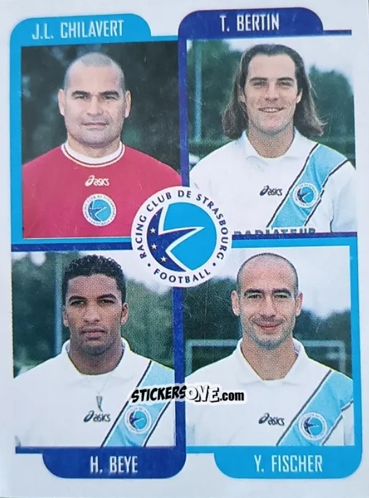 Sticker J.L. Chilavert / T. Bertin / H. Beye / Y. Fischer - FOOT 2001-2002 n. 458 - Panini