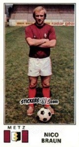 Sticker Nico Braun - Football France 1976-1977 - Panini