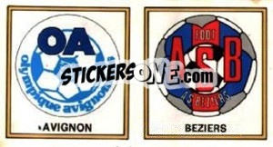 Sticker Badge Avignon - Beziers - Football France 1976-1977 - Panini