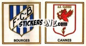 Sticker Badge Bourges - Cannes - Football France 1976-1977 - Panini