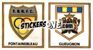 Sticker Badge Fontainebleau - Gueugnon - Football France 1976-1977 - Panini
