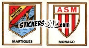 Sticker Badge Martigues - Monaco - Football France 1976-1977 n. 372 - Panini