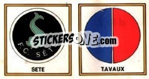 Sticker Badge Sete - Tavaux-Damparis - Football France 1976-1977 n. 374 - Panini