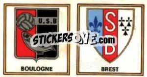 Sticker Badge Boulogne - Stade Brestois - Football France 1976-1977 n. 377 - Panini