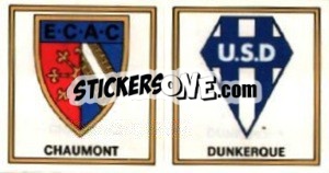 Sticker Badge Chaumont - Dunkerque - Football France 1976-1977 n. 379 - Panini