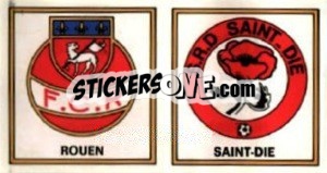 Sticker Badge Rouen - Saint-Die - Football France 1976-1977 - Panini