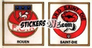 Sticker Badge Rouen - Saint-Die - Football France 1976-1977 n. 383 - Panini