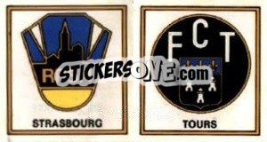 Sticker Badge Strasbourg - Tours - Football France 1976-1977 n. 384 - Panini