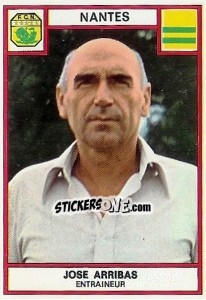 Sticker Jose Arribas - Football France 1975-1976 - Panini