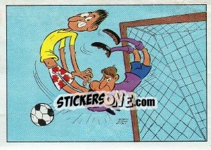 Sticker Le plongeon du gardien - Football France 1975-1976 n. 379 - Panini