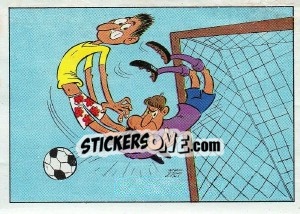 Sticker Le plongeon du gardien - Football France 1975-1976 - Panini