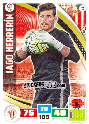 Sticker Iago Herrerín - Liga BBVA 2015-2016. Adrenalyn XL n. 12 - Panini