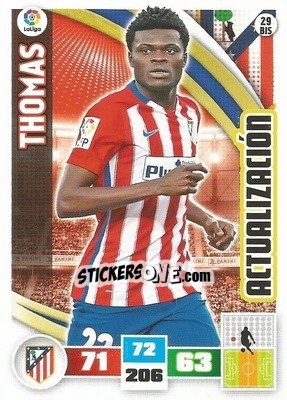 Sticker Thomas Partey - Liga BBVA 2015-2016. Adrenalyn XL n. 29bis - Panini
