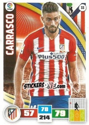 Sticker Carrasco - Liga BBVA 2015-2016. Adrenalyn XL n. 33 - Panini