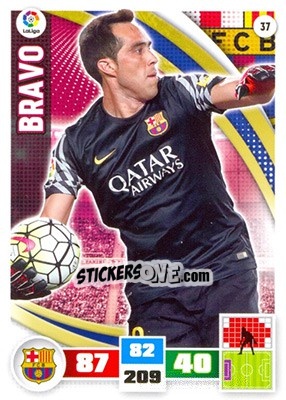 Sticker Claudio Bravo - Liga BBVA 2015-2016. Adrenalyn XL n. 37 - Panini