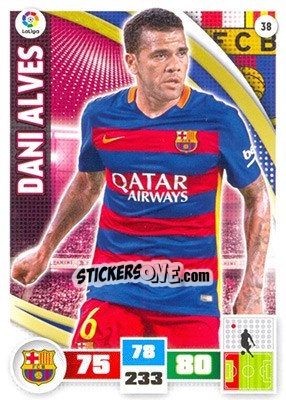 Sticker Dani Alves - Liga BBVA 2015-2016. Adrenalyn XL - Panini