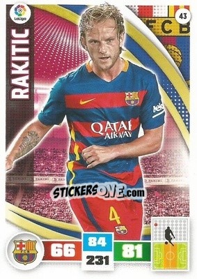 Sticker Rakitic - Liga BBVA 2015-2016. Adrenalyn XL n. 43 - Panini