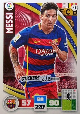 Sticker Messi - Liga BBVA 2015-2016. Adrenalyn XL n. 45 - Panini